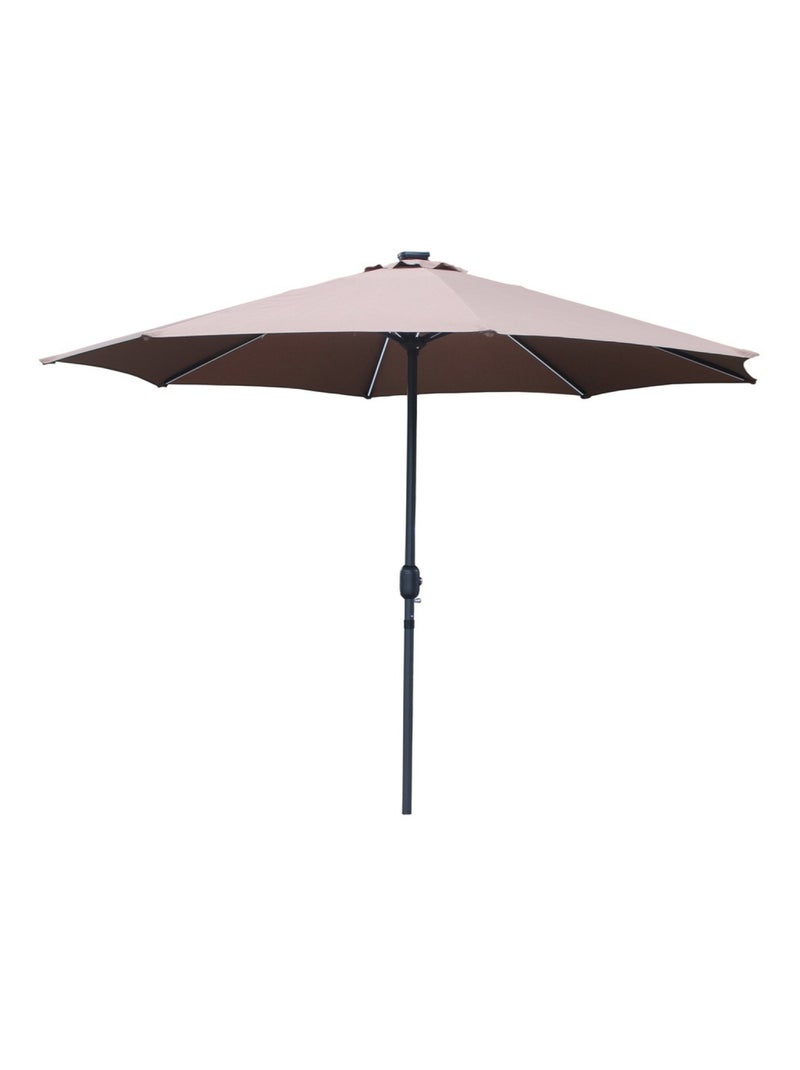 MANAROLA - Parasol circulaire 3m droit avec LED marron en aluminium Marron - Kiabi