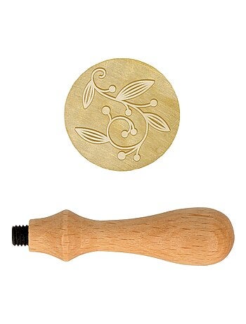 Manche en bois pour cachet de cire + Tampon Arabesque - Kiabi