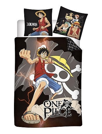 Manga Déco - Parure de Lit Enfant One Piece Monkey - Housse de Couette 140x200 Taie 63x63 cm