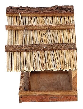 Mangeoire pour oiseaux - toit en osier