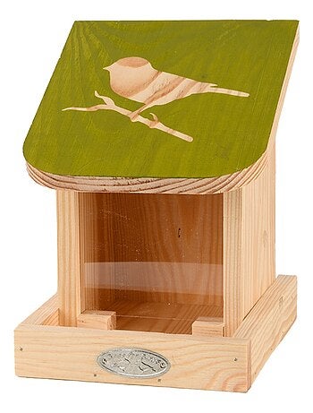Mangeoire silo pour oiseaux avec silhouette