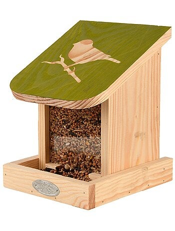 Mangeoire silo pour oiseaux avec silhouette