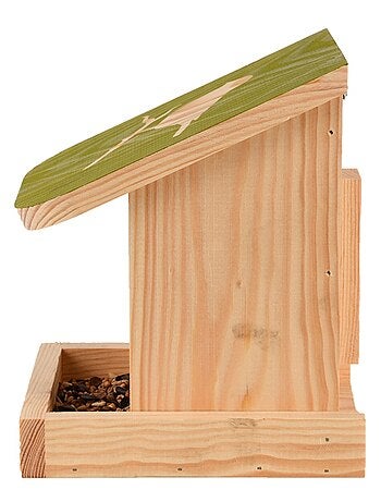 Mangeoire silo pour oiseaux avec silhouette