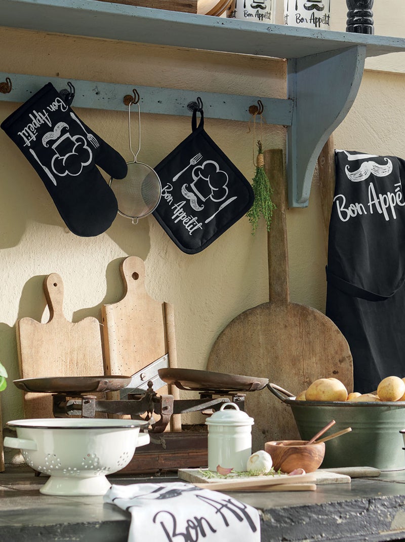 Manique de cuisine bon appétit Noir - Kiabi