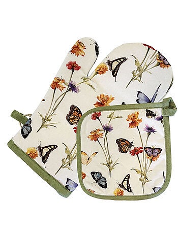 Manique de cuisine jardin de papillons