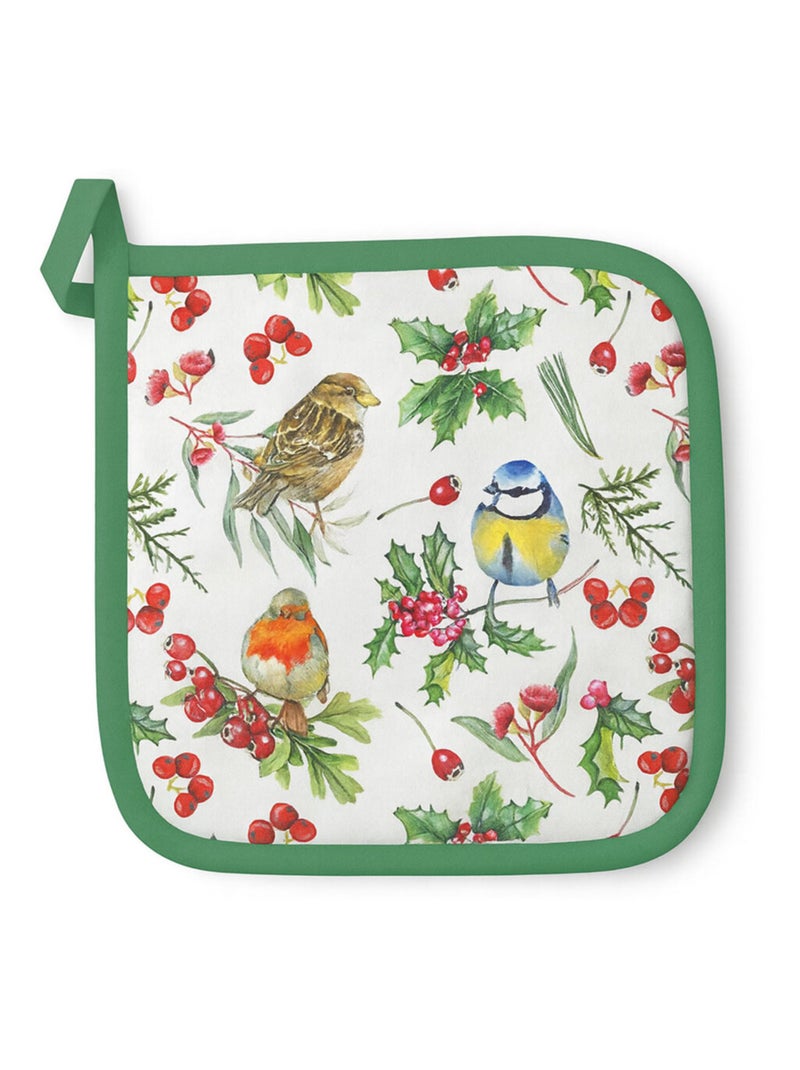 Manique de cuisine oiseaux d'hiver Blanc - Kiabi