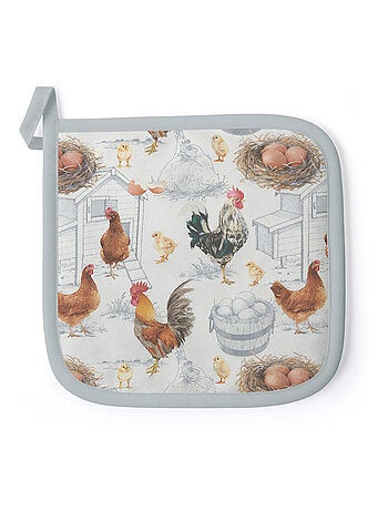 Manique de cuisine poules et coqs