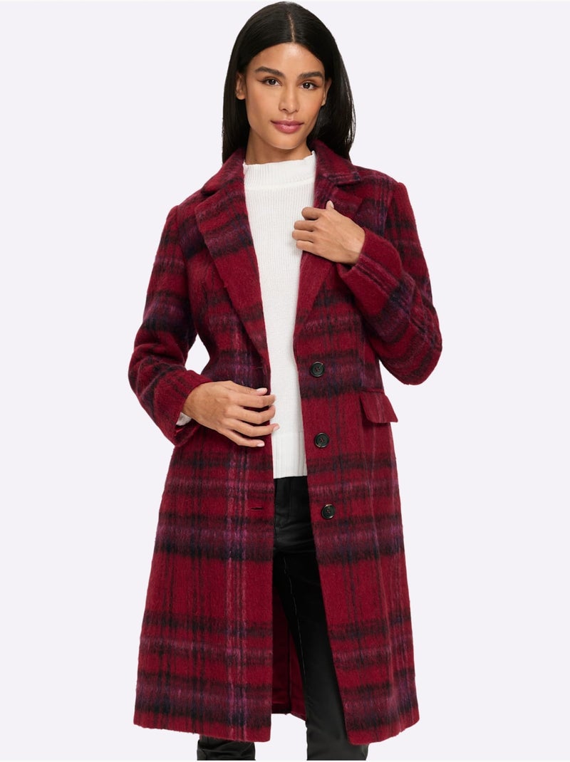 Manteau 25% laine - taille standard - helline Cerise - Kiabi