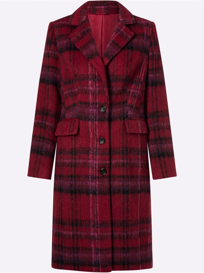 Manteau 25% laine - taille standard - helline Cerise - Kiabi