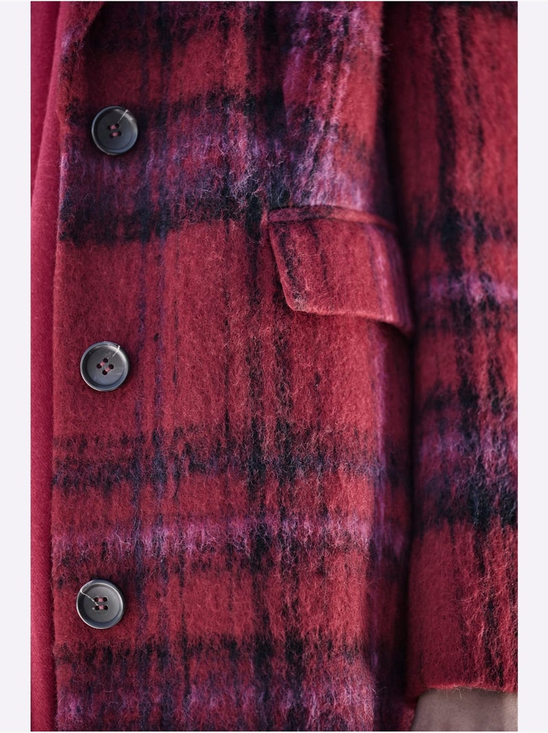 Manteau 25% laine - taille standard - helline Cerise - Kiabi