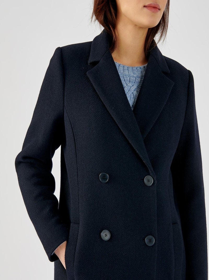 Manteau à base de laine, doublé Thermolactyl - Damart Bleu marine - Kiabi