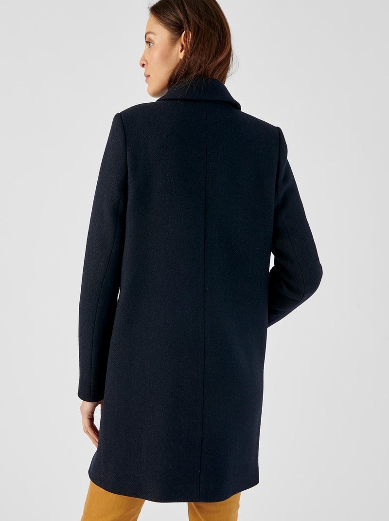 Manteau à base de laine, doublé Thermolactyl - Damart Bleu marine - Kiabi