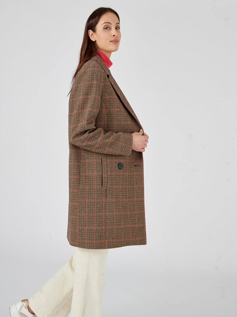 Manteau à base de laine, doublé Thermolactyl - Damart Multicolore - Kiabi