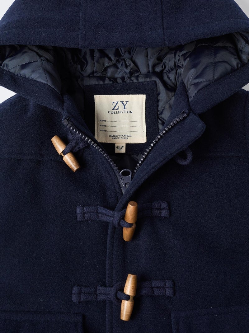 Manteau à capuche avec doublure matelassée Bleu foncé - Kiabi