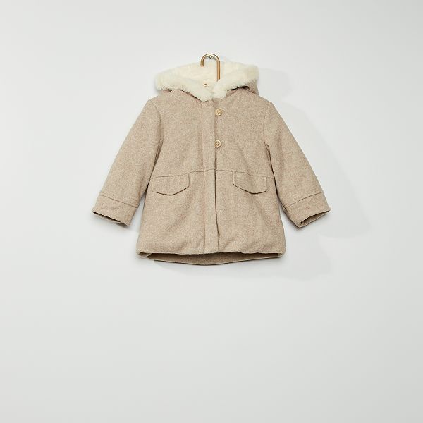 Manteau A Capuche Bebe Fille Beige Kiabi 00