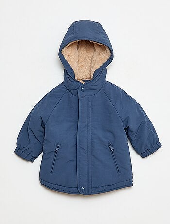 Manteau à capuche doublé fausse fourrure