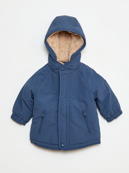 Manteau à capuche doublé fausse fourrure - Kiabi