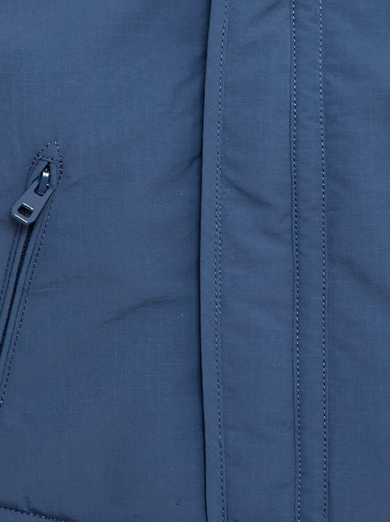 Manteau à capuche doublé fausse fourrure Bleu - Kiabi