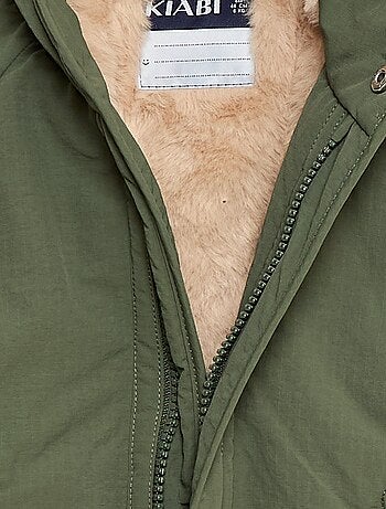 Manteau à capuche doublé fausse fourrure