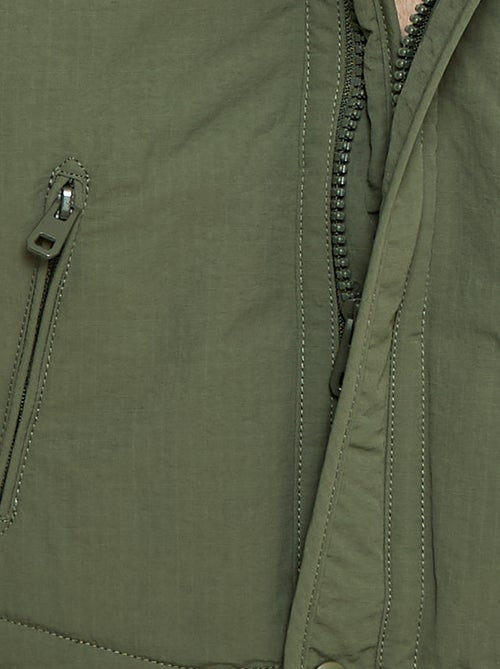 Manteau à capuche doublé fausse fourrure - Kiabi