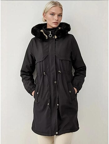 Manteau à capuche en fausse fourrure bdart