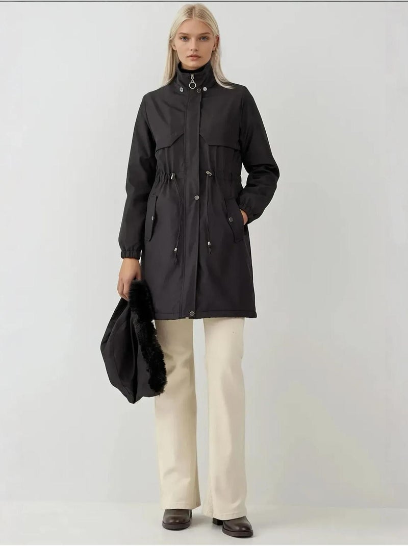 Manteau à capuche en fausse fourrure bdart Noir - Kiabi