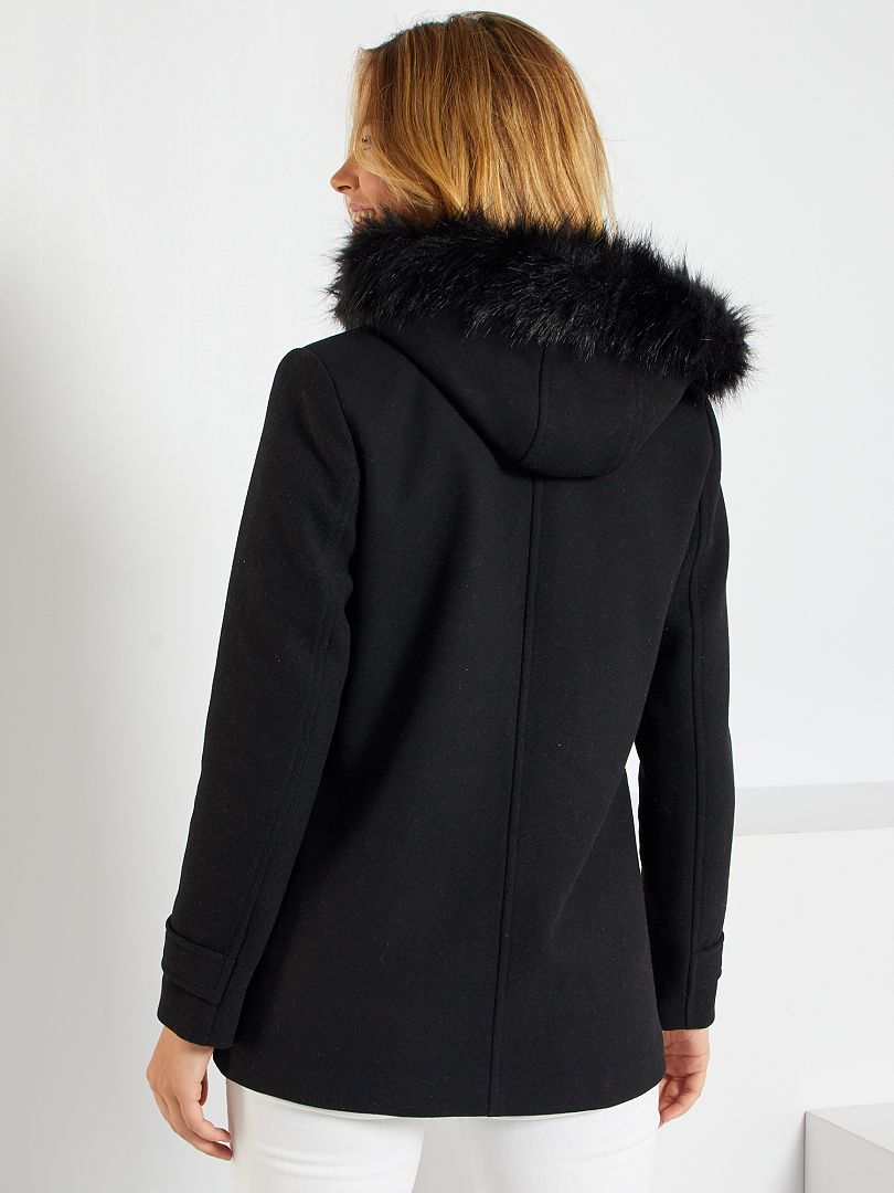 manteau à capuche noir femme