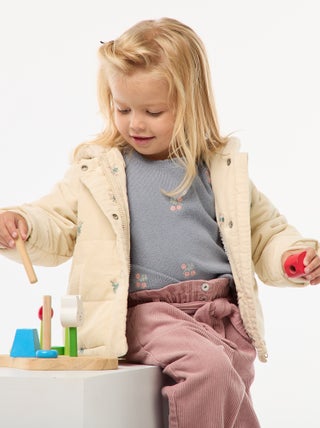 Manteau à capuche en velours