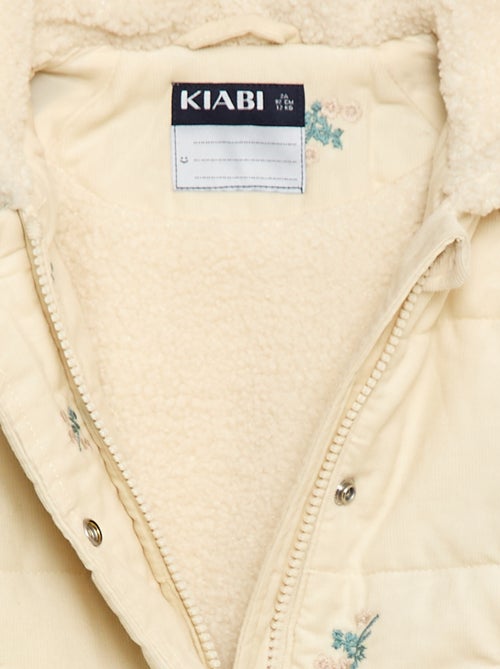 Manteau à capuche en velours - Kiabi