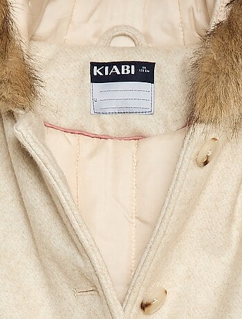 Manteau à capuche façon laine