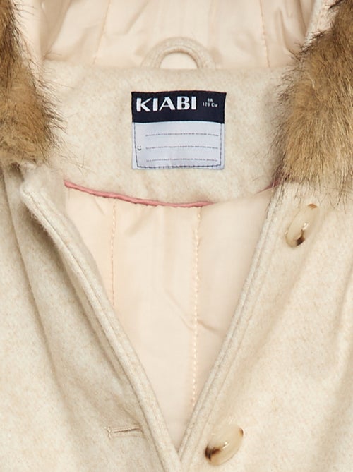 Manteau à capuche façon laine - Kiabi