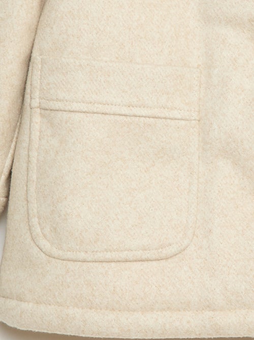 Manteau à capuche façon laine - Kiabi