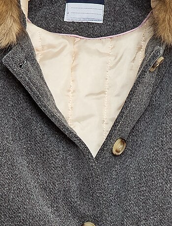 Manteau à capuche façon laine