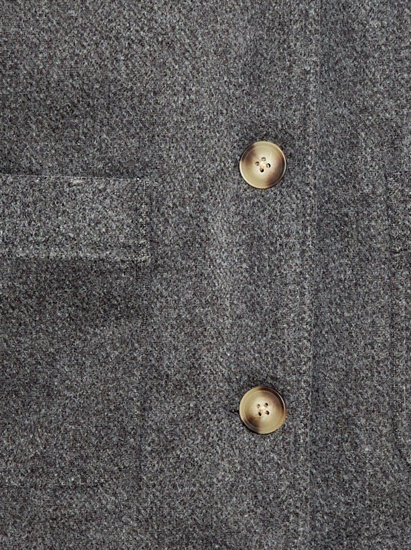 Manteau à capuche façon laine Gris - Kiabi