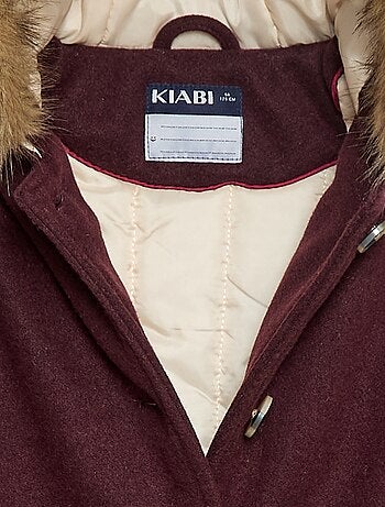 Manteau à capuche façon laine