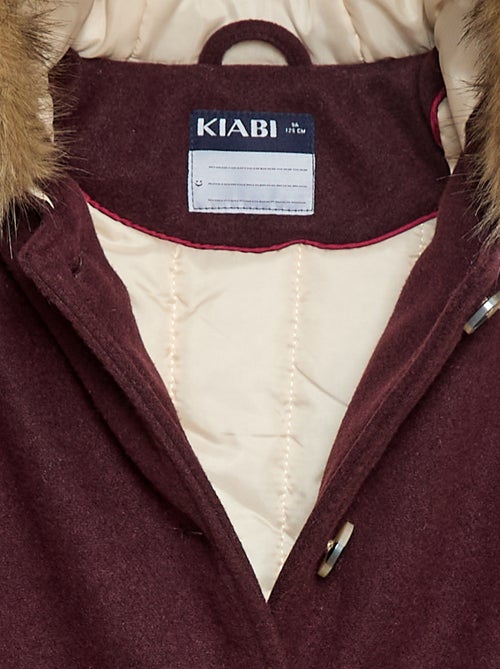 Manteau à capuche façon laine - Kiabi