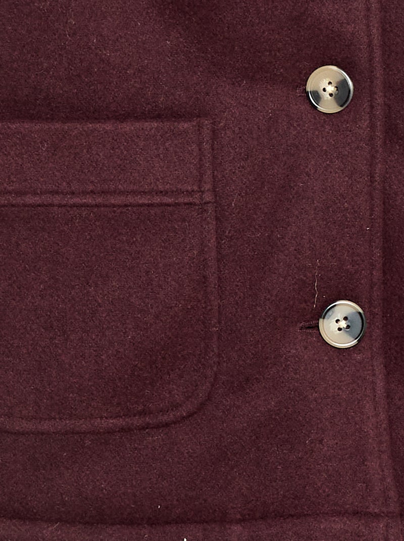 Manteau à capuche façon laine Violet - Kiabi