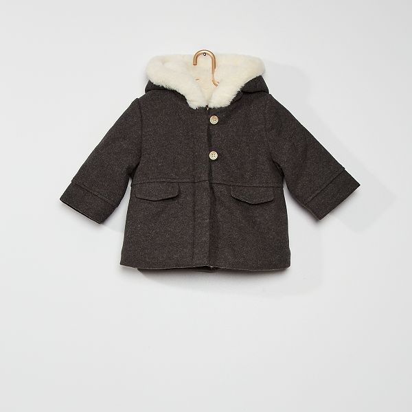 Manteau A Capuche Bebe Fille Gris Kiabi 00