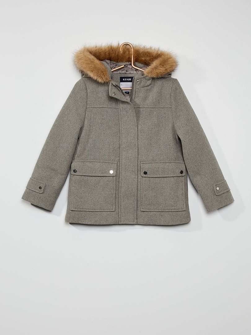 Manteau à capuche GRIS - Kiabi