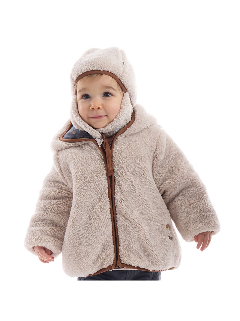 Manteau à capuche Parfait Sucre d'Orge Beige - Kiabi