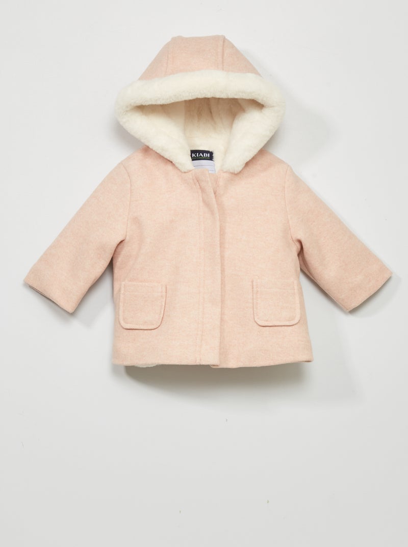 Manteau à capuche Rose - Kiabi