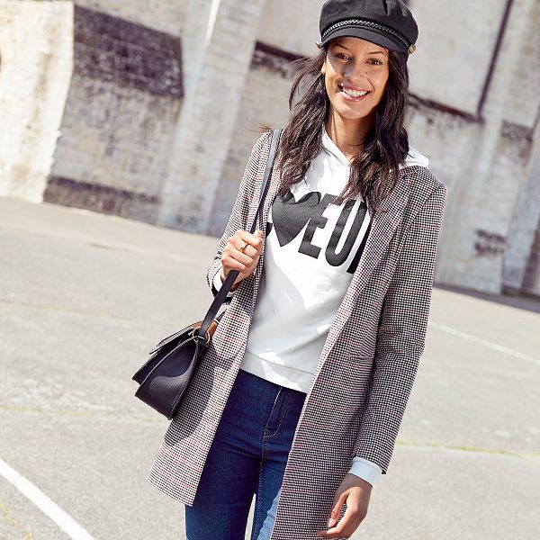 Manteau à carreaux Femme carreaux beige Kiabi 15,00€ Manteau à carreaux Femme carreaux beige Kiabi 15,00€