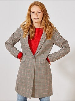 Manteau à carreaux - Kiabi