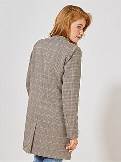 Manteau à carreaux - Kiabi