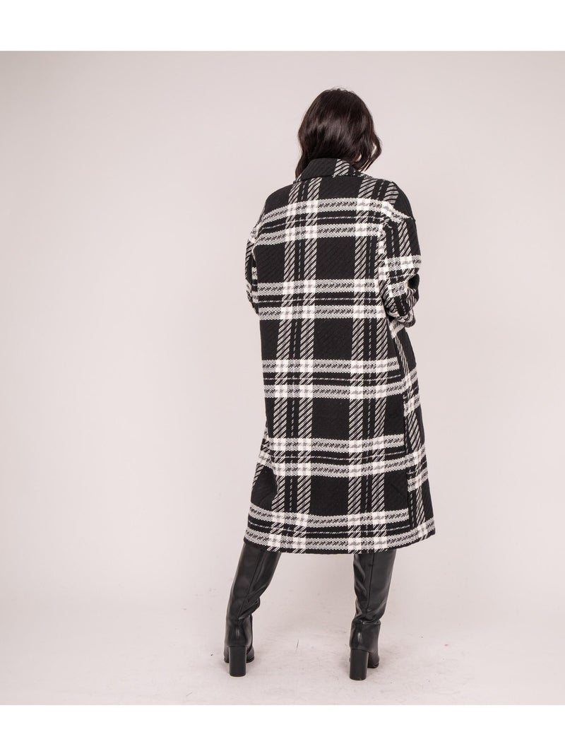 Manteau a carreaux  URENO Noir - Kiabi