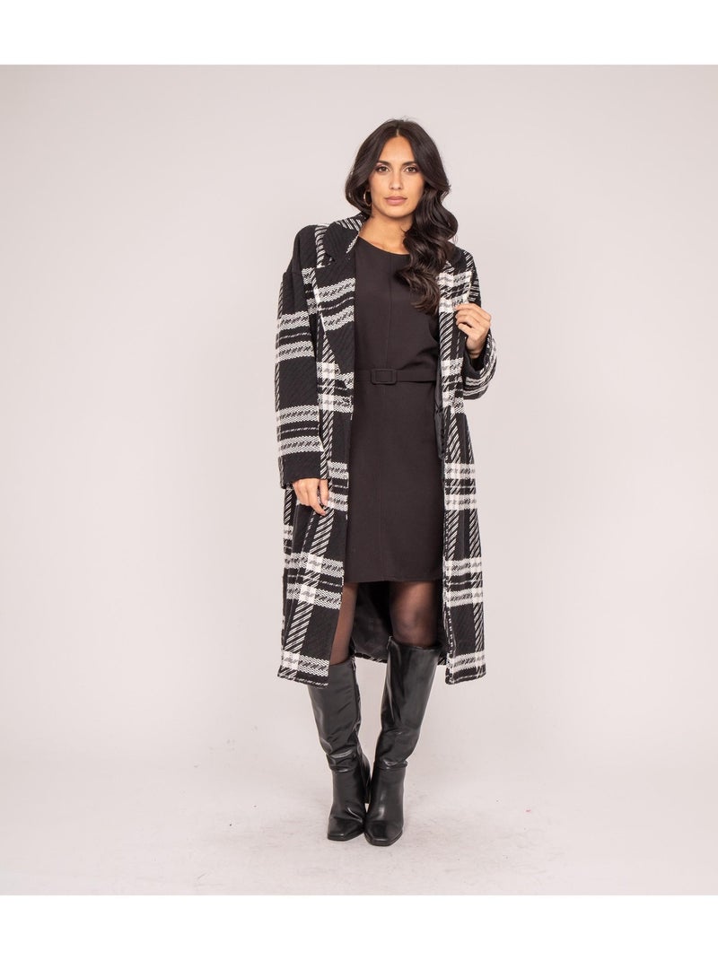Manteau a carreaux  URENO Noir - Kiabi
