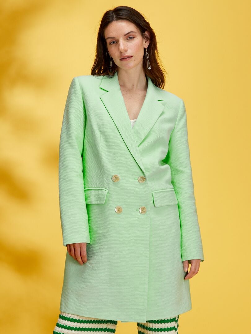 Manteau à double boutonnage vert - Kiabi
