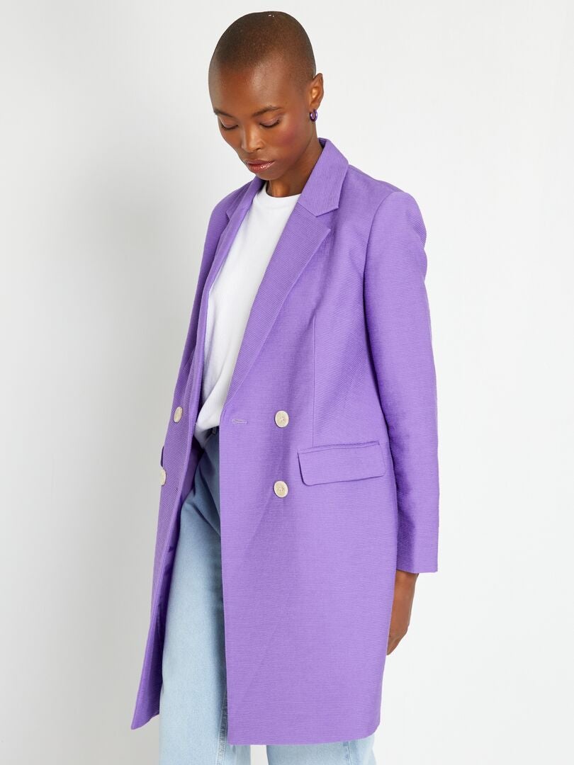 Manteau à double boutonnage Violet - Kiabi