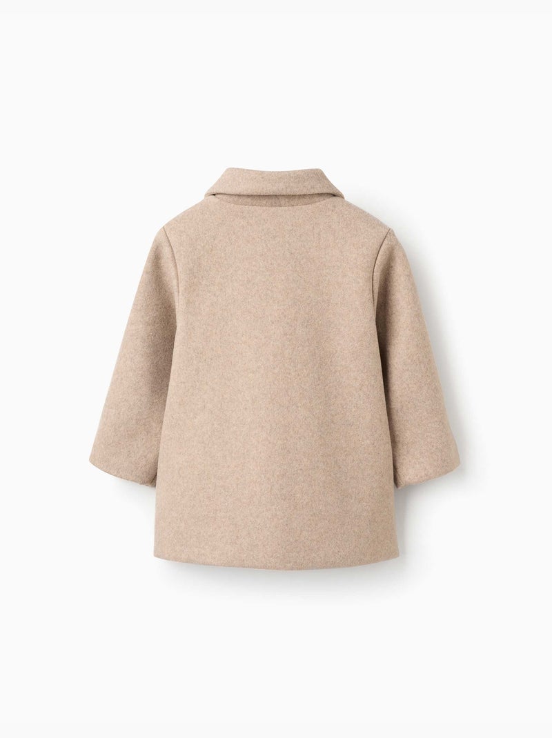 Manteau à effet laine avec doublure b&s Beige clair - Kiabi
