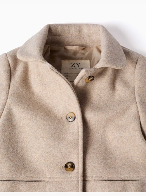 Manteau à effet laine avec doublure b&s - Kiabi Manteau à effet laine avec doublure b&s - Kiabi